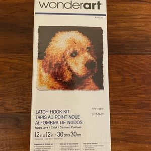 NWT WonderArt 4670 Latch-Hook Kit, Puppy Love, 12" X 12".
